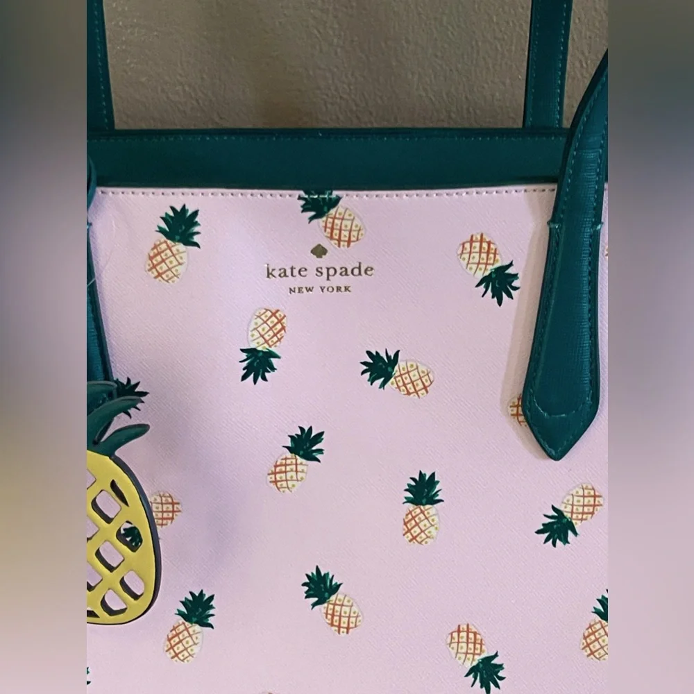 NWT: KATE SPADE NEW YORK Marlee Pineapple Tote Pink Multiple Color - Picture 8 of 11